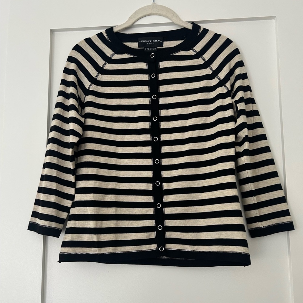 August Silk Stretch Knit Cardigam